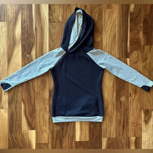 Vanilla Bay Navy and Grey Double Hooded Hoodie size Small